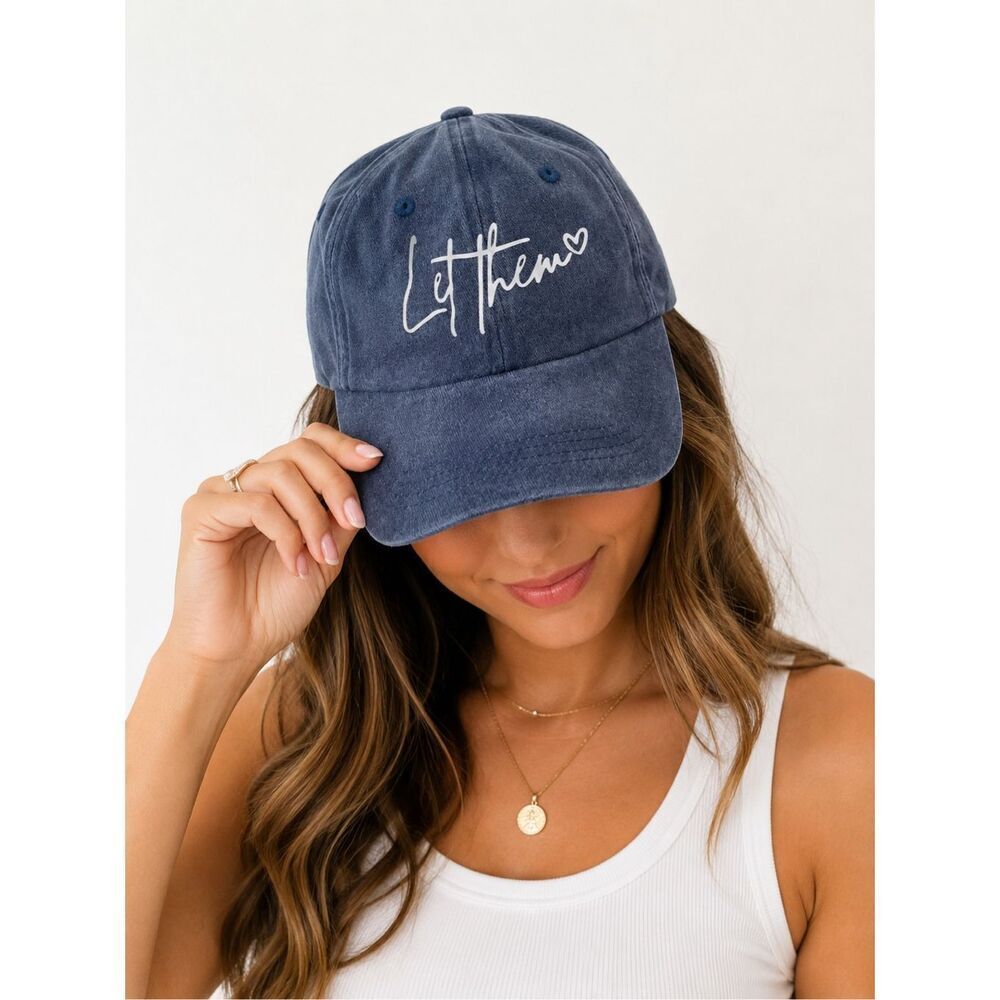 Let Them Inspirational Vintage Wash Baseball Cap Adjustable Dad Hat New